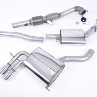 MILLTEK - SSXAU044 - AUDI A3 2.0T FSI QUATTRO 5 DOOR SPORTBACK 2004&GT;2012 TURBO-BACK INCLUDING HI-FLOW SPORTS CAT