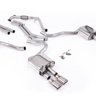 MILLTEK - SSXAU1119 - AUDI S5 3.0 V6 TURBO COUPE/SPORTBACK B9 (SPORT DIFF MODELS ONLY &AMP; WITH BRACE BARS) - LEFT HAND DRIVE CARS ONLY 2017&GT;2026 CAT-BACK