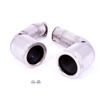 MILLTEK - SSXAU955 - AUDI SQ7 4.0 V8 TT (GASOLINE NON-OPF EQUIPPED VEHICLES PRE LCI) / RSQ8-SQ8 4.0 V8 BI-TURBO (NON OPF / GPF EQUIPPED MODELS) 2020&GT;2026 LARGE-BORE DOWNPIPE AND DE-CAT