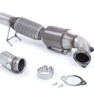 MILLTEK - SSXFD193 - FORD FOCUS MK3 RS 2.3-LITRE ECOBOOST 4WD 5-DOOR HATCHBACK 2016&GT;2018 LARGE BORE DOWNPIPE AND HI-FLOW SPORTS CAT