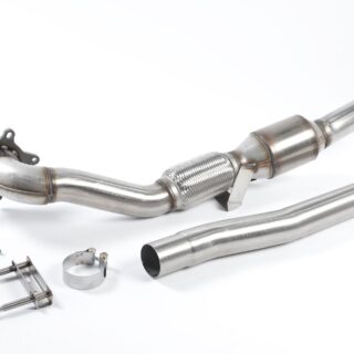 MILLTEK - SSXSE154 - SEAT LEON CUPRA R 2.0 TSI 265PS / VOLKSWAGEN GOLF MK5 GTI 2.0T FSI 2004&GT;2009 CAST DOWNPIPE WITH RACE CAT - GOLF MK6 GTI 2.0 TSI 210PS 2009>2013 LARGE BORE DOWNPIPE AND HI-FLOW SPORTS CAT