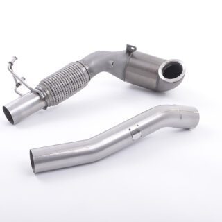 MILLTEK - SSXVW261 - SEAT LEON CUPRA 280 &AMP; 290&300 2.0 TSI / VOLKSWAGEN GOLF MK7 GTI - GOLF MK7.5 GTI (NON OPF/GPF MODELS) 2013&GT;2019 LARGE BORE DOWNPIPE AND HI-FLOW SPORTS CAT