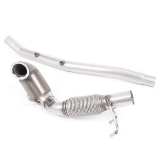 MILLTEK - SSXVW513 - AUDI S3 2.0 TFSI / SEAT ATECA CUPRA 300 4DRIVE – SEAT LEON ST CUPRA 300 / VOLKSWAGEN GOLF MK7.5 R 2.0 TSI 300PS – T-ROC R 2.0TSI 300PS (GPF EQUIPPED MODELS ONLY) 2019>2026 LARGE BORE DOWNPIPE AND HI-FLOW SPORTS CAT