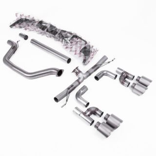 MILLTEK - SSXVW694 - VOLKSWAGEN GOLF MK8 GTI (GOLF R STYLE QUAD OUTLET - 245PS OPF/GPF EQUIPPED MODELS ONLY) 2020&GT;2024 PARTICULATE FILTER-BACK