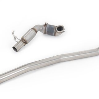 MILLTEK - SSXVW711 - VOLKSWAGEN GOLF MK7 R 2.0 TSI 300PS / GOLF MK7.5 R 2.0 TSI 310PS (NON-GPF EQUIPPED MODELS ONLY) 80MM RACE SYSTEM OPTIONS 2014&GT;2021 LARGE BORE DOWNPIPE AND HI-FLOW SPORTS CAT